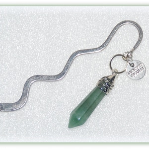 Bookmark aventurine pendulum someone special, metal bookmark hexagon