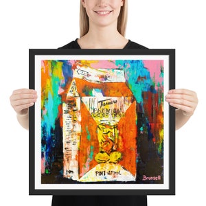 Premium Pillow with Turner's Iced Tea Original Painting Print by Artist Bryan Brunsell