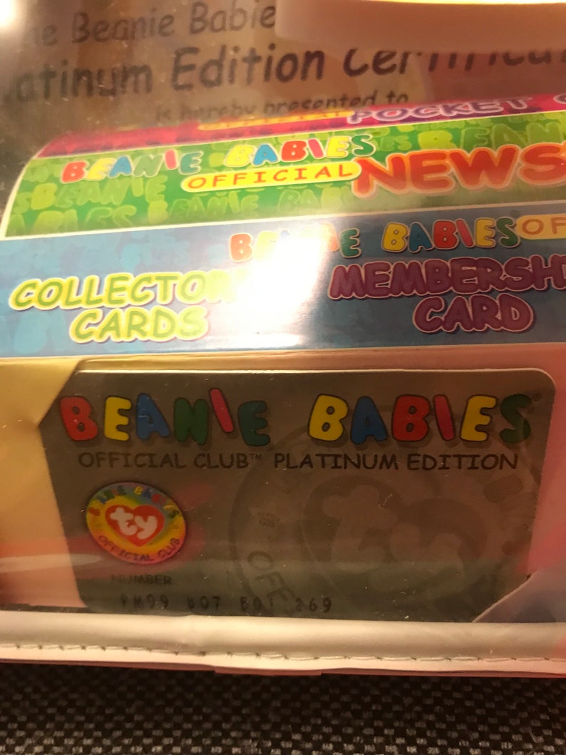 Beanie Baby, Platinum Club Membership Kit Ty 1999 Etsy