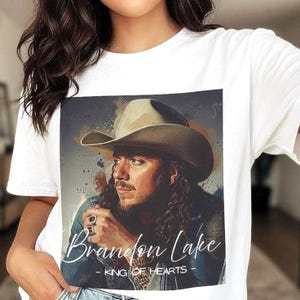 Brandon Lake-tröja, konserttröja, King Of Hearts-turné, Brandon Lake-merchandise