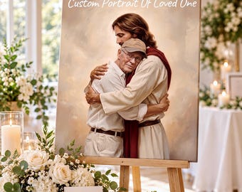 Jesus Hug Portrait – Personalized Religious Memorial Gift For Loved Ones