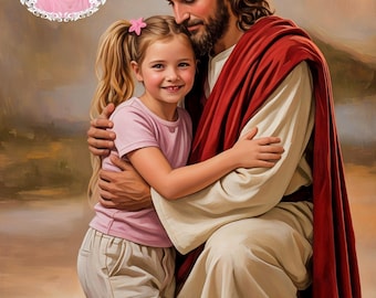 Jesus Hug Portrait – Personalized Religious Memorial Gift For Loved Ones