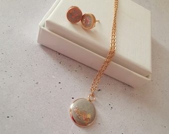 Schmuckset rosegold I Betonschmuck I Schlichter Schmuck I Beton Schmuck I Geburtstagsgeschenk Schwester I hochwertiges Geschenk Freundin