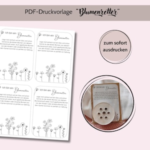 PDF Druckvorlage "Blumenretter" A4 I PDF Digitale Datei I Druckvorlage für Papier I Karten zum Ausdrucken I DIY Zubehör