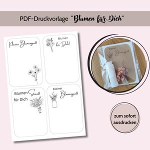 PDF Druckvorlage "Blumen für Dich" A4 I PDF Digitale Datei I Druckvorlage für Papier I Karten zum Ausdrucken I DIY Zubehör I Blumengruß