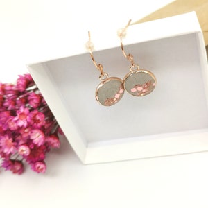 Rose gold earrings glitter I hoop earrings rose gold I concrete jewelry I filigree earrings I hanging earrings glitter I birthday gift women