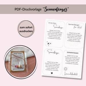PDF Druckvorlage "Sonnenfänger" A4 I PDF Digitale Datei I Druckvorlage für Papier I Karten zum Ausdrucken I DIY Zubehör Geschenk basteln