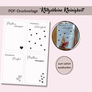PDF Druckvorlage "Klitzekleine Kleinigkeit" A4 I PDF Digitale Datei I Druckvorlage für Papier I Karten zum Ausdrucken I Kleinigkeit Geschenk