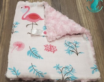 Flamingo Snuggle Lovey with Pacifier Attachment