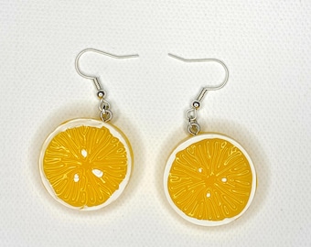 Mini Lemon Slice Cute Dangle Earrings