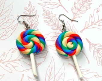 Rainbow Lollipop Dangle Earrings