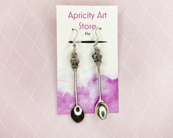 Mini Spoon Crown Dangle Earrings