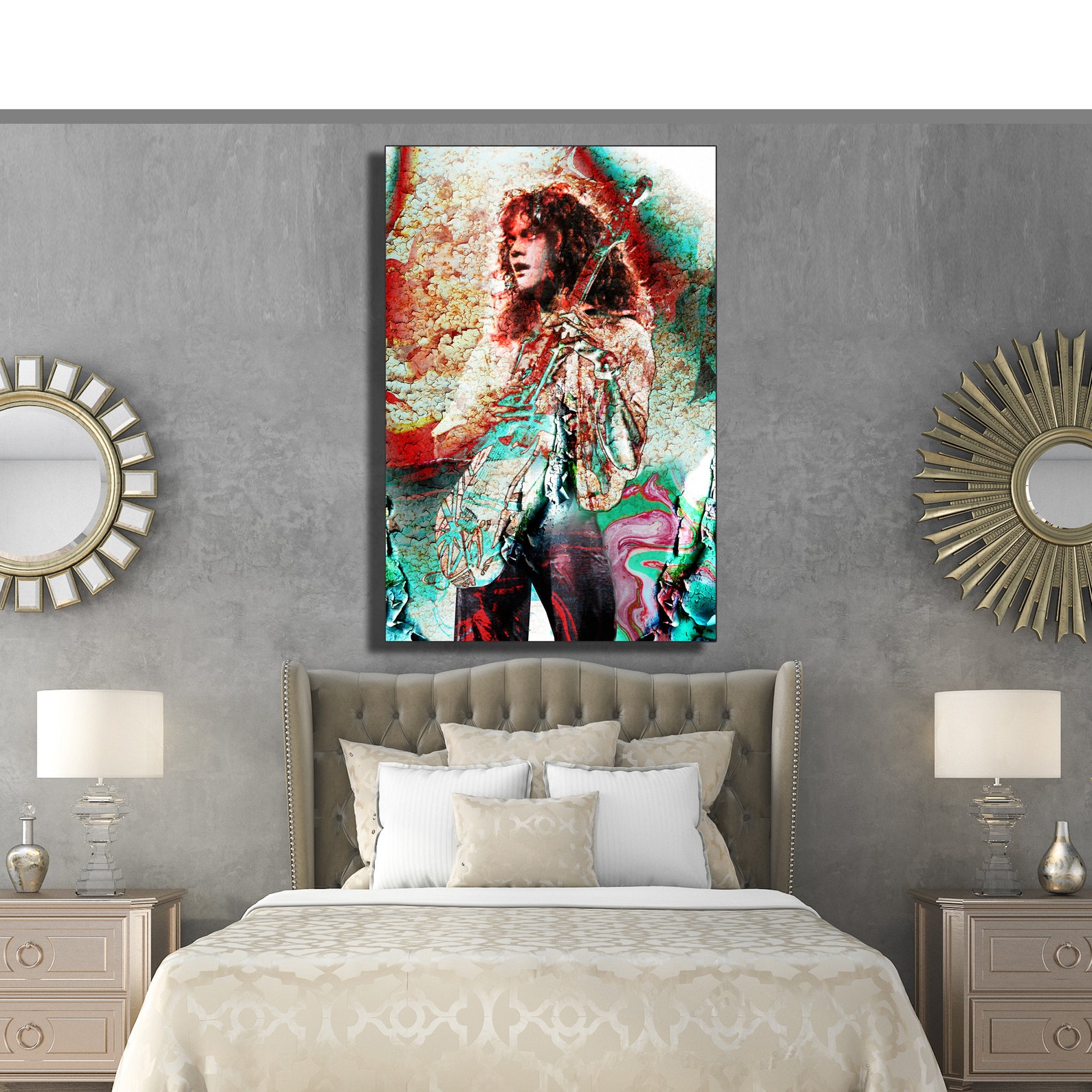 Eddie Van Halen Wall Art Canvas Framed Print Various Sizes Etsy