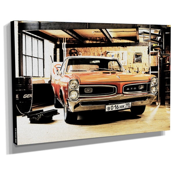 Pontiac GTO Muscle Car Canvas Wall Art Framed Print - Various Sizes