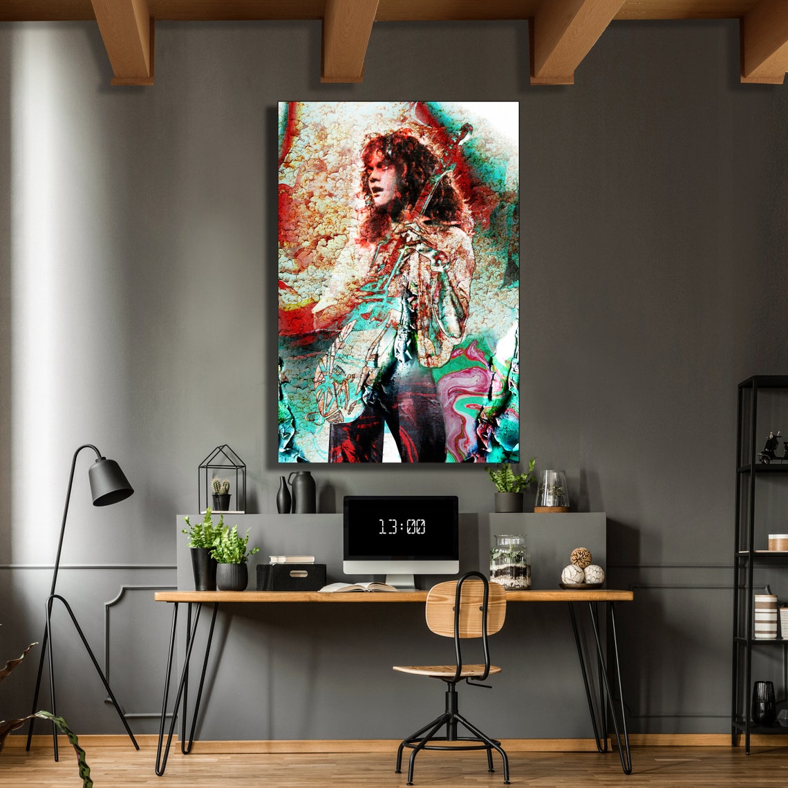 Eddie Van Halen Wall Art Canvas Framed Print Various Sizes Etsy