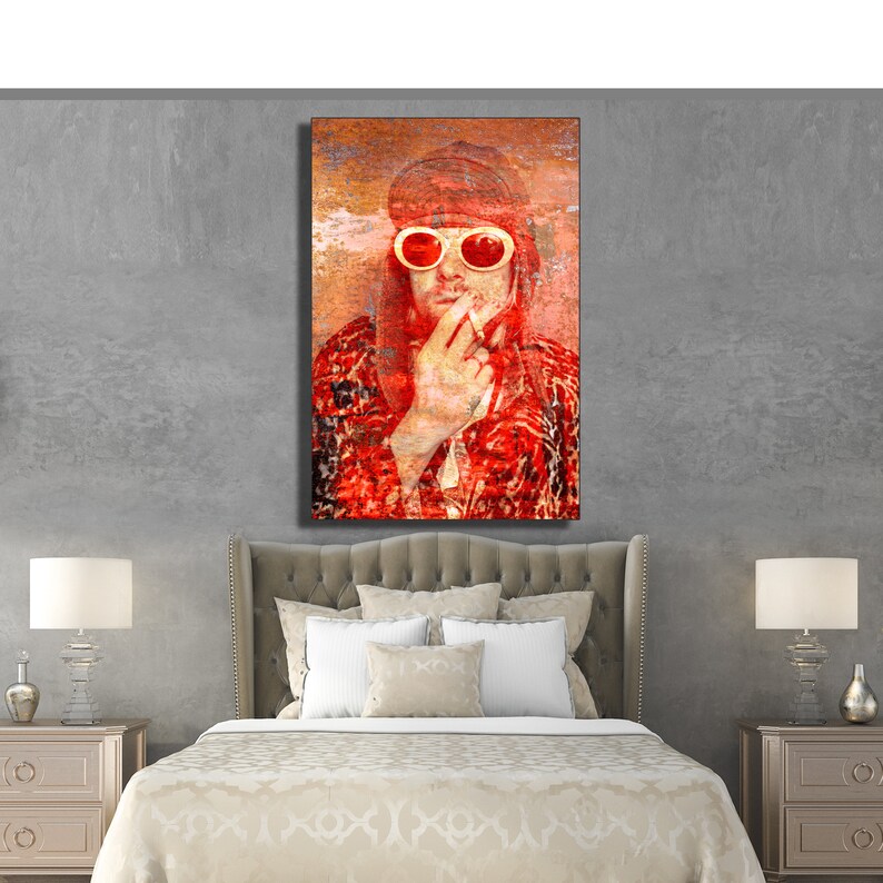 Kurt Cobain Nirvana Grunge Canvas Wall Art Framed Print Various Sizes