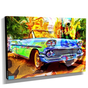 Chevrolet Bel Air Poster Car Canvas Wall Art Framed Print - Various Sizes