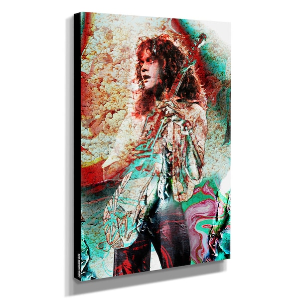 Eddie Van Halen Wall Art Canvas Framed Print - Various Sizes