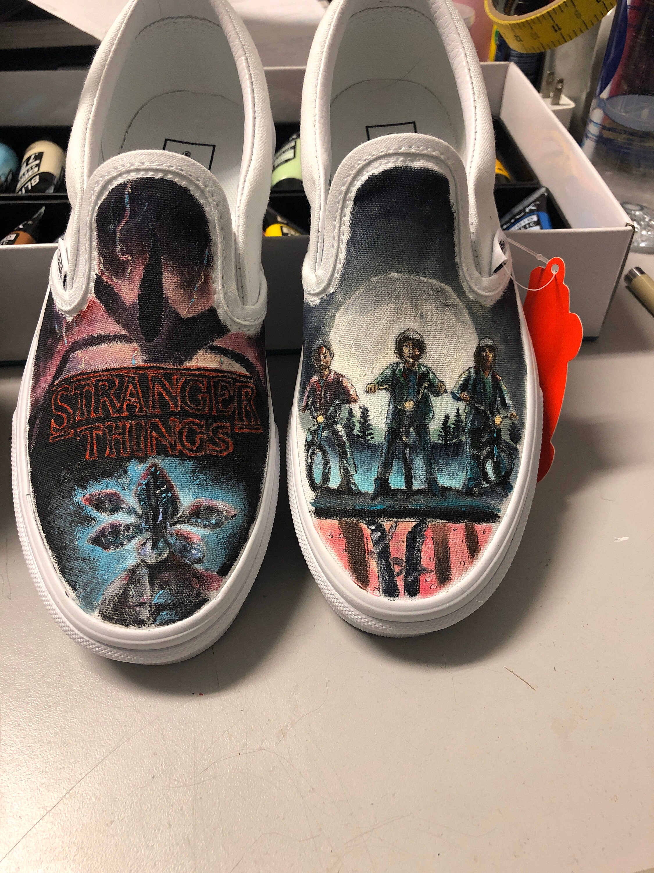Stranger Things Hand-Painted Vans | Etsy