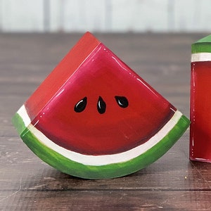 Watermelon Decor, Wooden watermelon slice, Watermelon Decor, Summer Decor, Watermelon Tiered Tray, Fruit Decor,  Watermelon Wood Slice