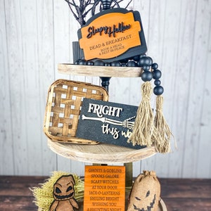 Halloween Tiered Tray Decor - Tiered Tray 3D Signs - Rae Dunn Tiered ...