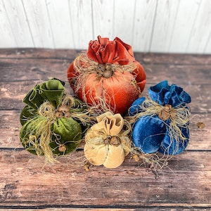 Velvet Pumpkins Handmade, Velvet Pumpkins, Fall Decorations, Autumn Farmhouse Decor, Halloween Decor, Mini Velvet Pumpkins,table centerpiece