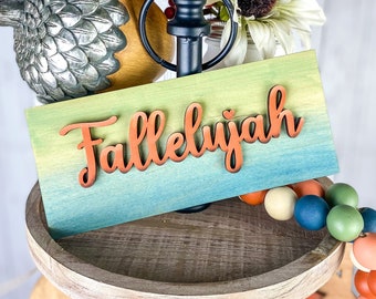 Handmade Fall Tiered Tray Sign Set: Autumn Decor
