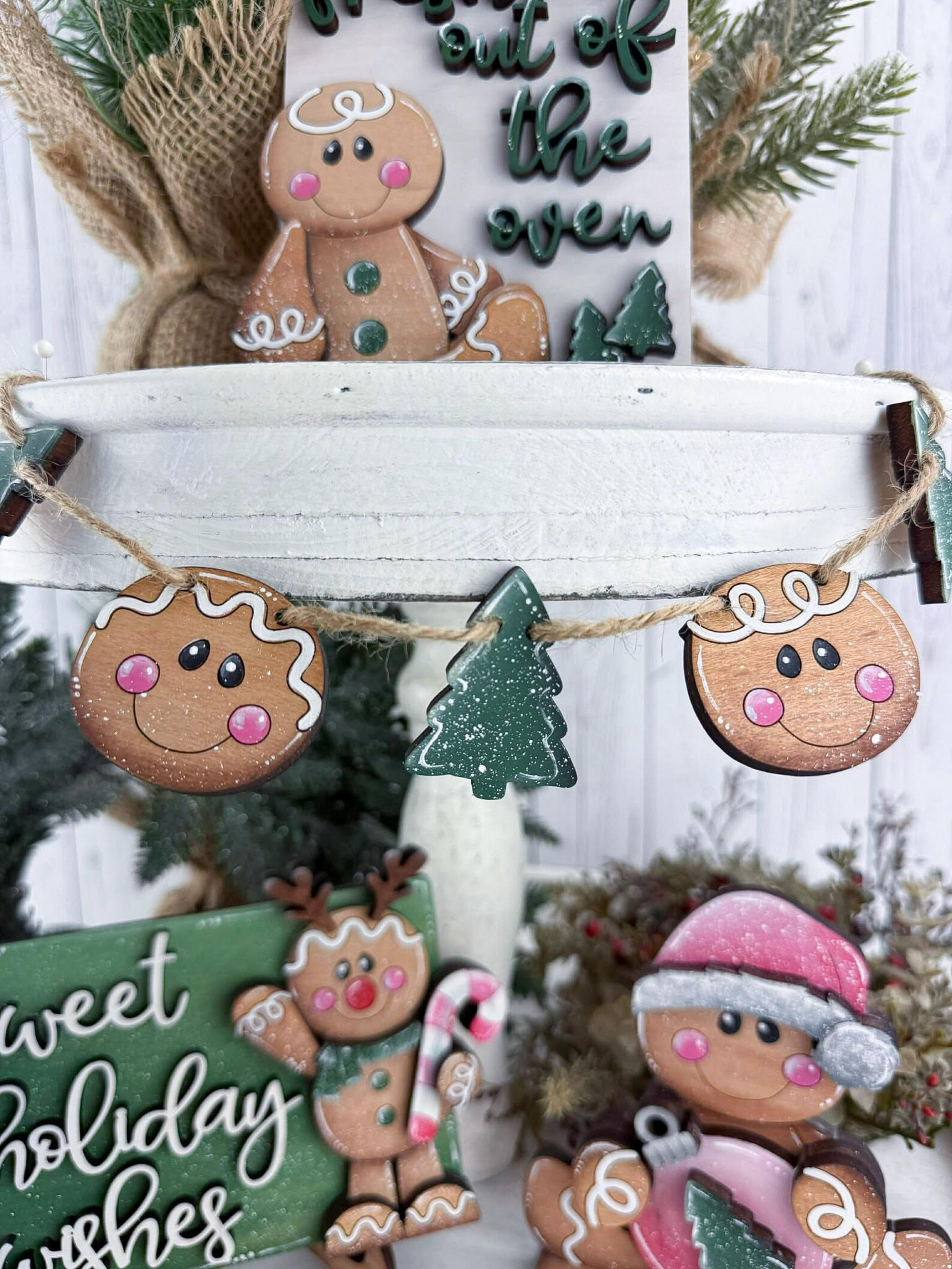 Gingerbread Sign Sweet Holiday Wishes Gingerbread Sign, Christmas Tiered Tray Décor ...