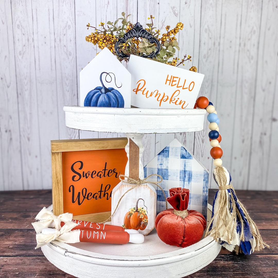 Fall Tiered Tray Decor Bundle: Farmhouse Autumn Decor - Etsy