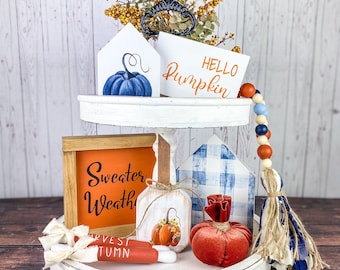 Fall Tiered Tray Decor Bundle: Farmhouse Autumn Decor