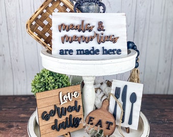 Farmhouse Tier Tray Decor: Rustic Mini Signs Bundle