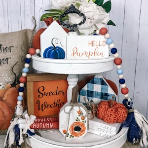 Fall Tiered Tray Decor Bundle: Farmhouse Autumn Harvest Set