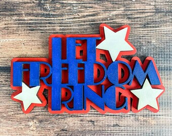 Tiered Tray Decor, Farmhouse Decor, 4th of July Decor, American Flag, Rustic Decor, Wood Signs, Mini Wood Signs, Patriotic Mini Signs