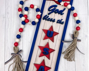 God Bless America Sign: Patriotic 4th of July Decor