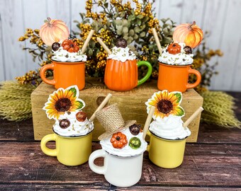 Pumpkin Fall Mini Mug: Tiered Tray Decor