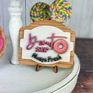 Donut Tiered Tray, Donut Tiered Tray Signs, Coffee Bar Signs, Tiered Trays, Tiered Tray Decor, Donut Decor, Donut Signs