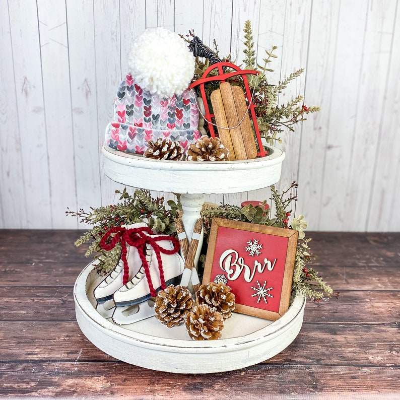 Winter Tiered Tray Bundle Mini Signs Holiday Tiered Tray - Etsy