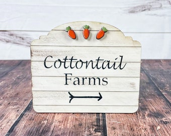 Wood Easter Sign, Cottontail Farms Sign, Easter Bunny Sign, Farmhouse Spring decor, Spring Home Decor, Easter Bunny, Easter Decorations