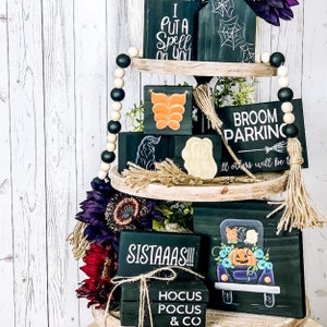 Halloween Tiered Tray Decor Bundle: Handmade Spooky Signs