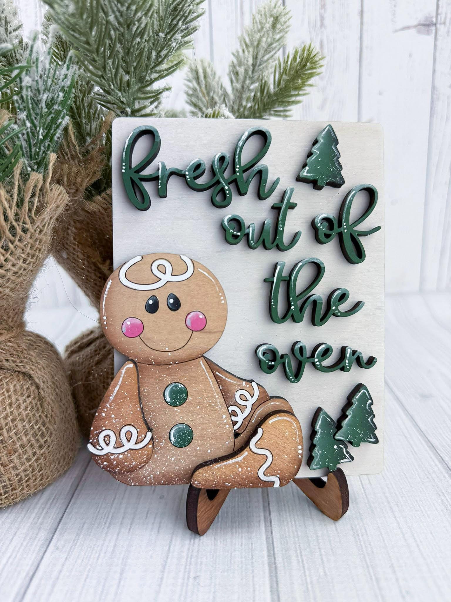 Gingerbread Sign Sweet Holiday Wishes Gingerbread Sign, Christmas Tiered Tray Décor ...