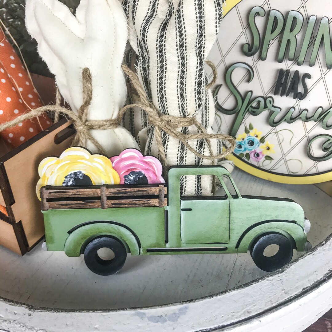 Spring Sign, Spring Decor, 3D Wood Truck, Easter Truck, Spring Truck ...