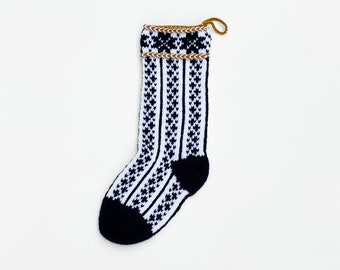 Handmade Fair Isle Christmas Stocking (Pattern F)