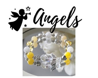 Angel stretch gemstone bracelets pick color 8mm