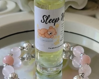 Sleep 10ml essential oil roller &  Gemstone stretch lava bracelet Create a peaceful bedtime ritual with my handcrafted gemstones
