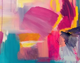 Original Abstract Painting 24x30” “No One Has it All” canvas art