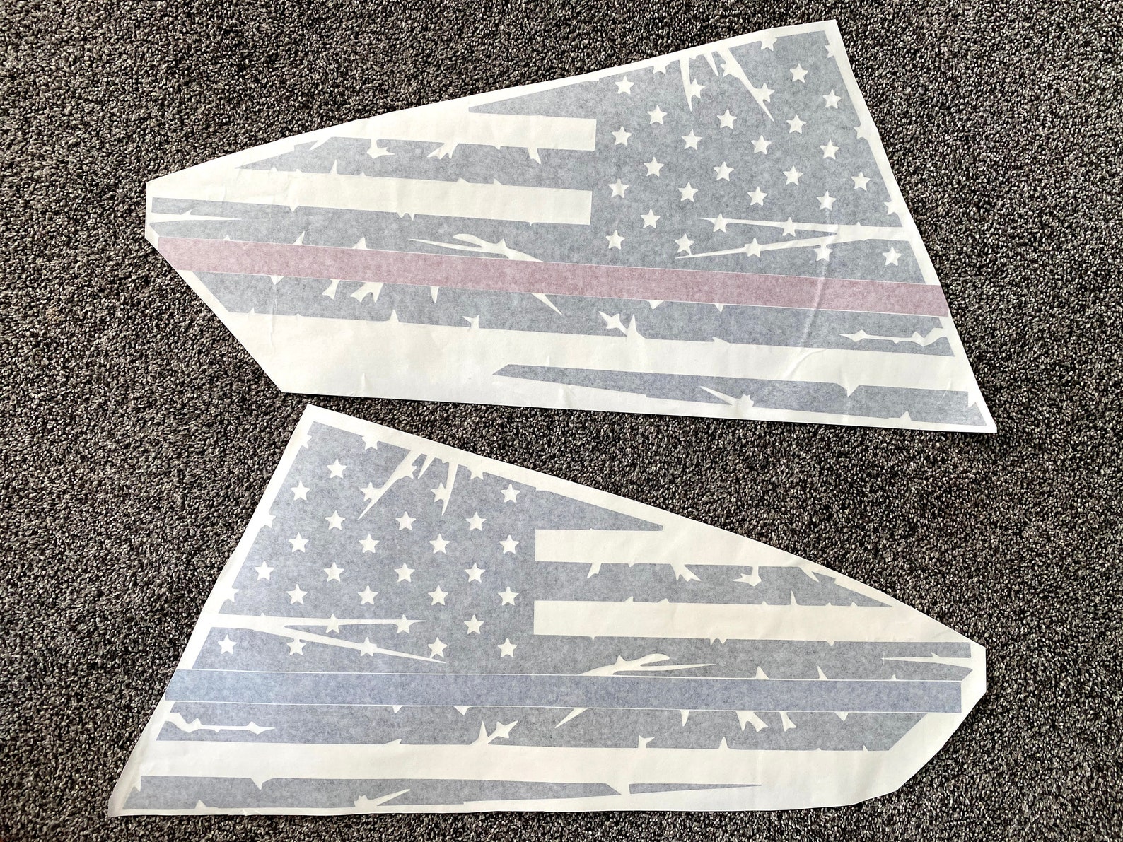 American Flag Car Window Decal Thin Blue Line Decal Law Etsy
