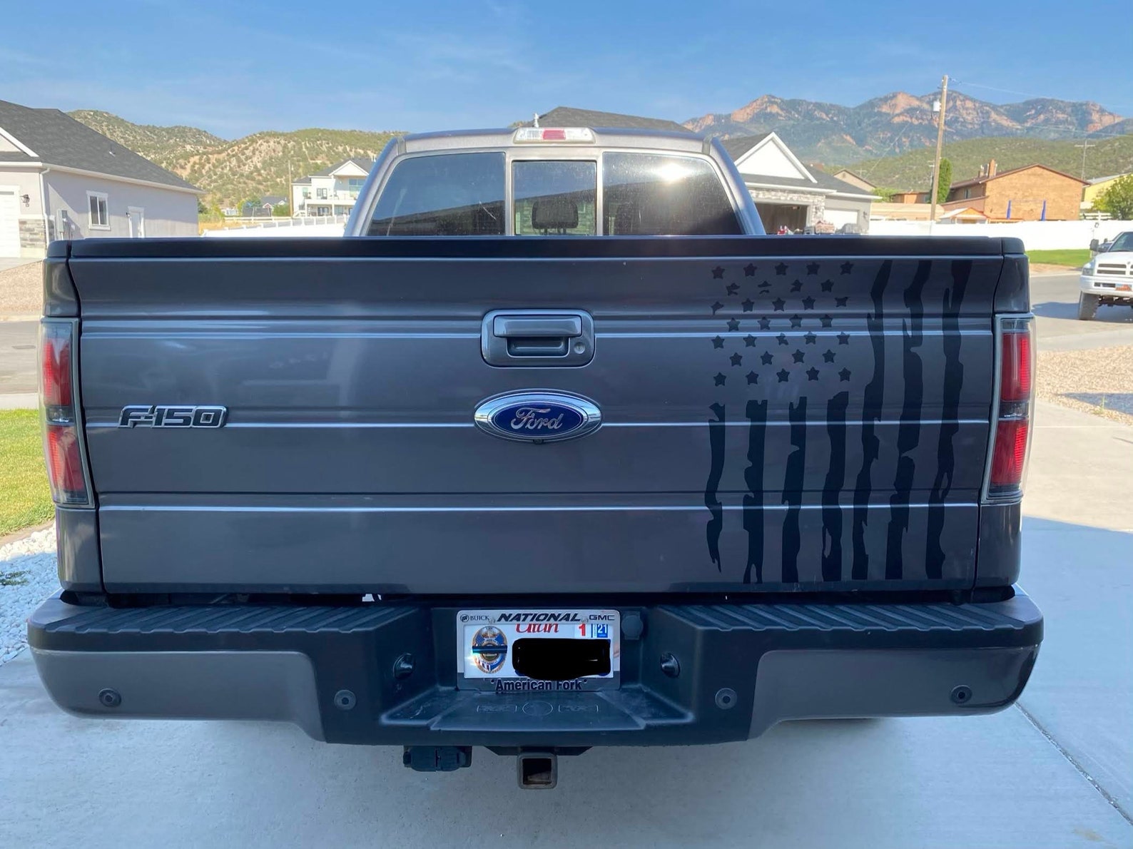 American Flag Truck Bed Decal American Flag Thin Blue Line | Etsy