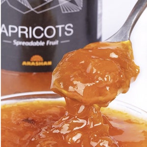 100% Pure Apricot Jam Delicious with No Added Flavoring, Colors, Preservatives. Rich Taste with Perfect Sweetness for Breakfast, Toasts image 2