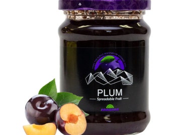 Pure Plum Jam -100% Natural Genuine Fruit with No Artificial Additives - 11.3 OZ (1 pack)