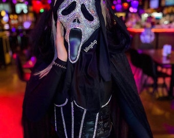 Crystalized Ghost Mask Bling Scream Mask Halloween masks Ghost rhinestone mask